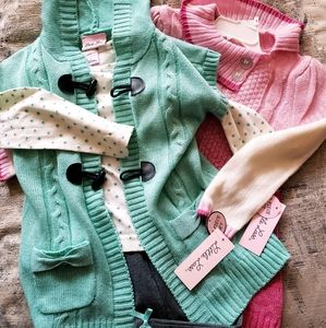 LITTLE LASS 4T Kids 3 Piece Set w/Pink Sweater